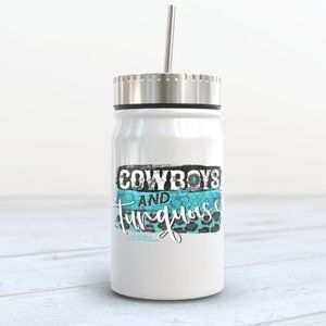 Cowboys and Turquoise Western Mason Jar Tumbler